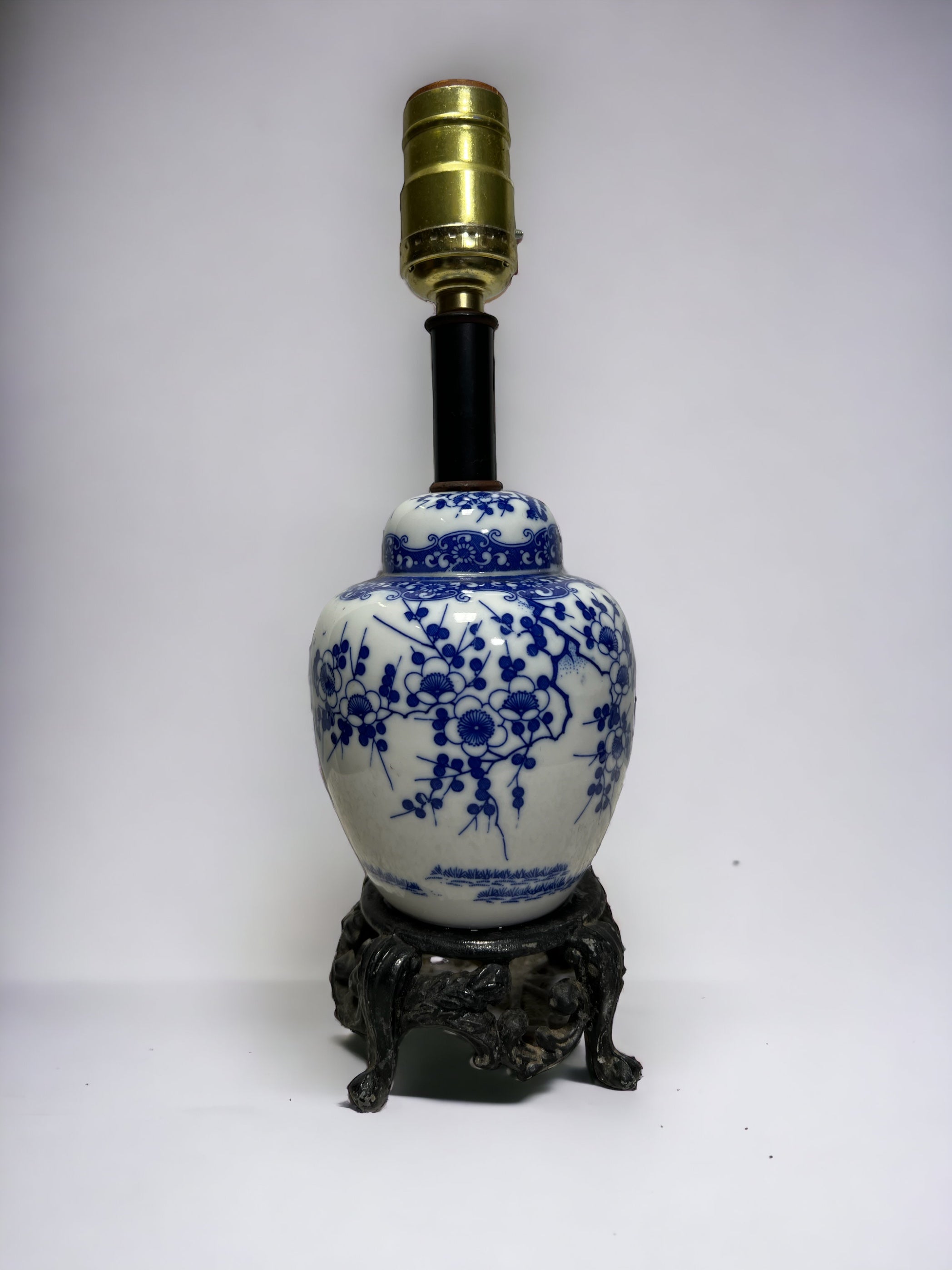 Blue Mini Chinese Ginger Jar Lamp