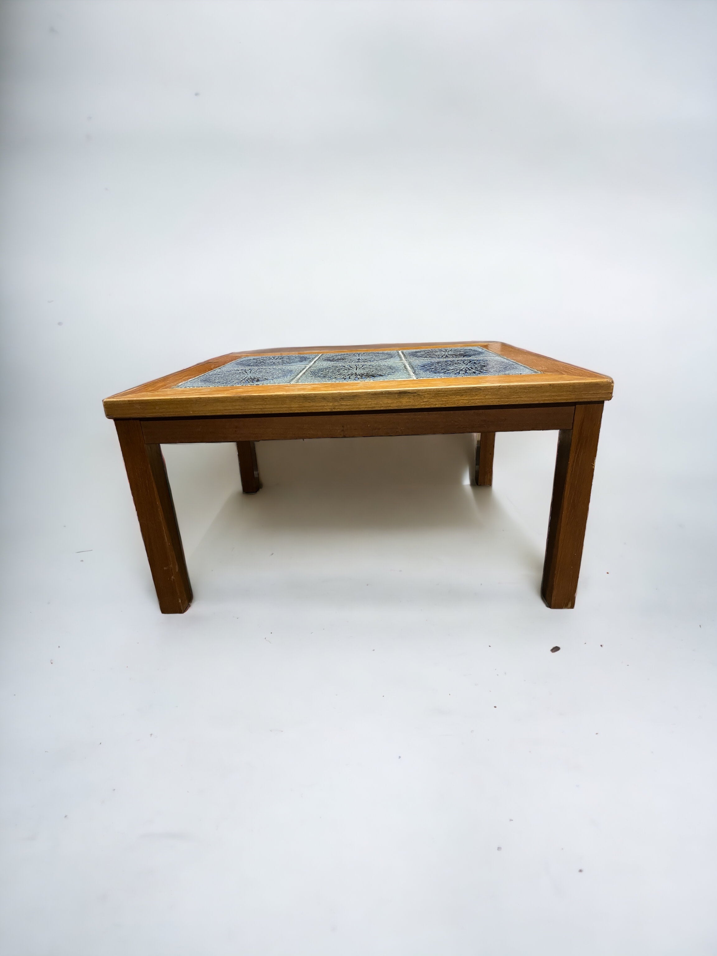 Teal Tile/Wooden Side Table (SOLD)