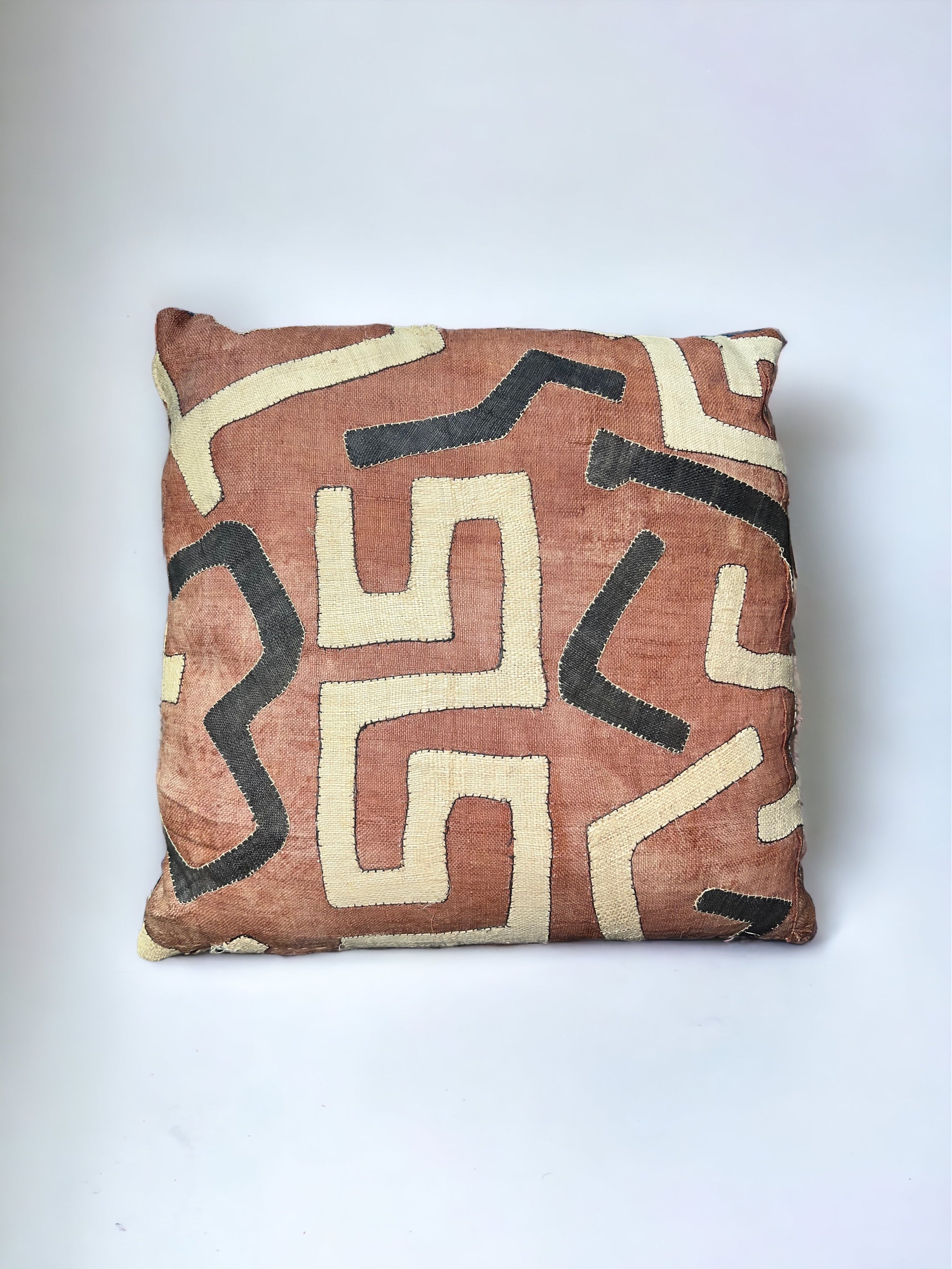 Kuba Cloth Chestnut Pillow