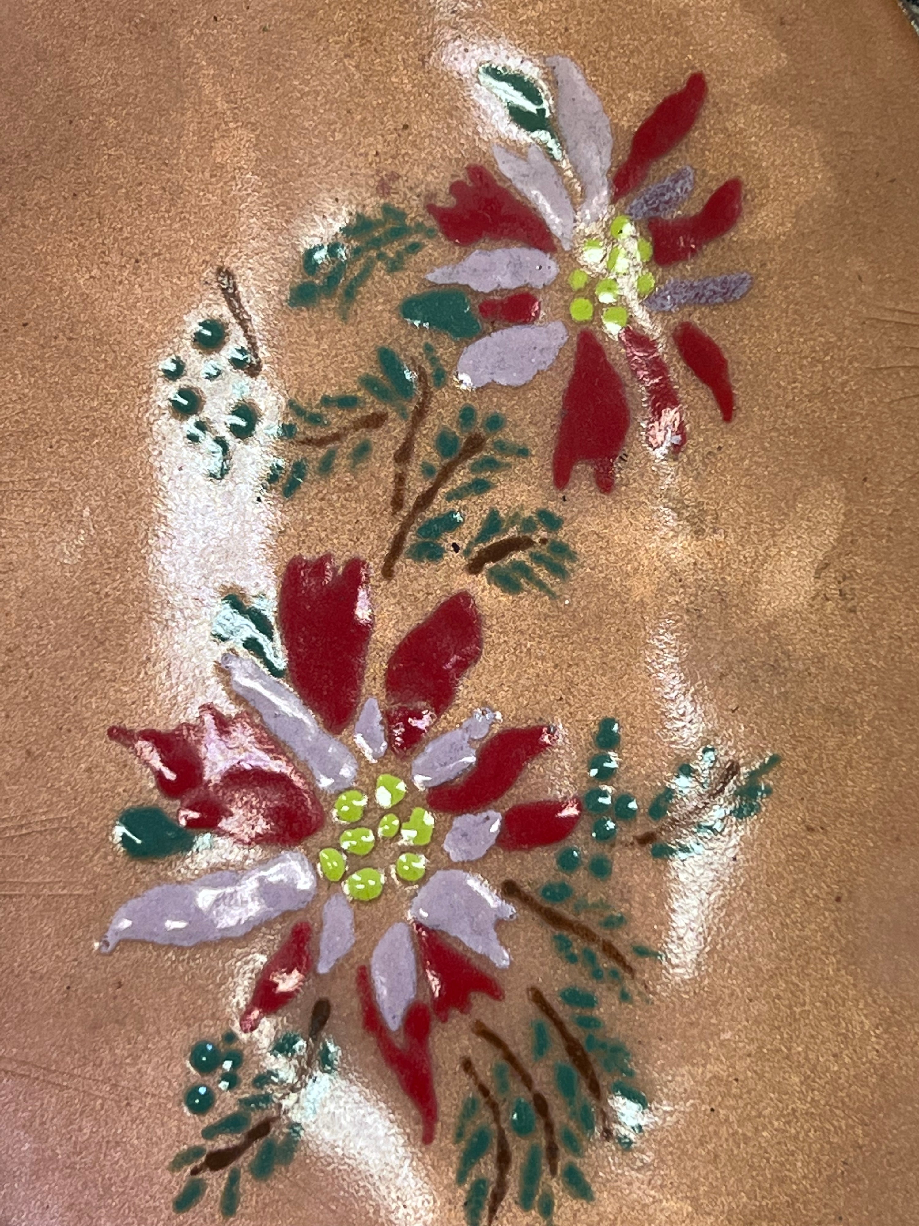 MCM Coral Floral Enamel Plate