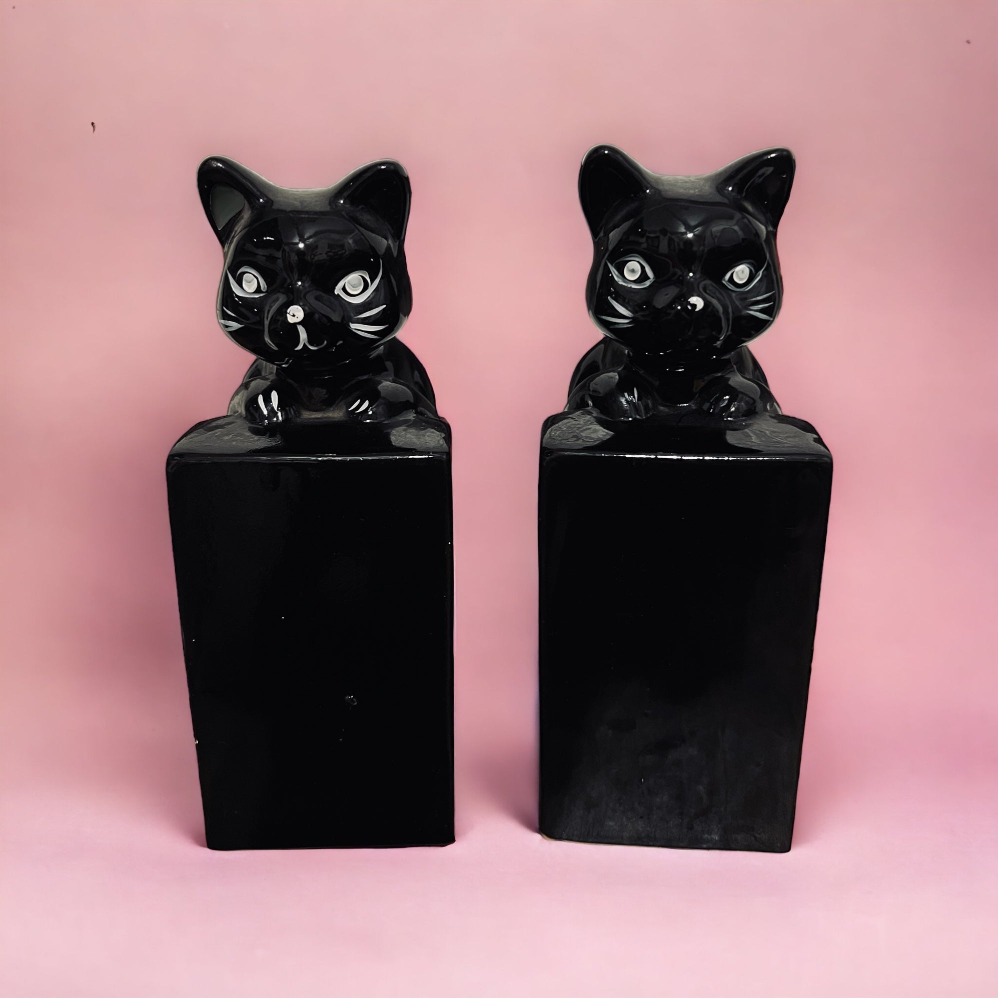 Taiwanese Black Cat Bookends/Coin Jars