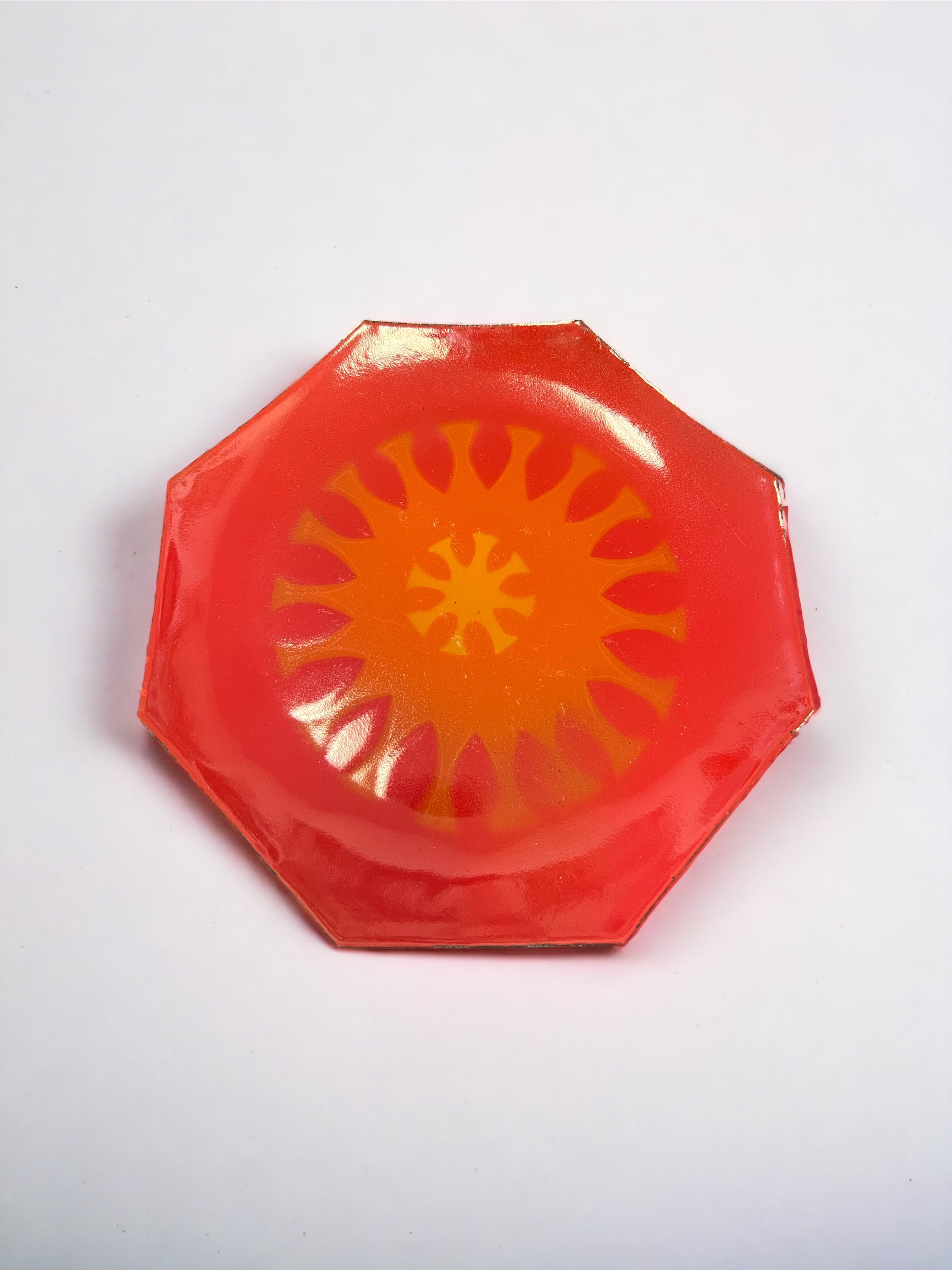 MCM Red and Orange Octagon Plate