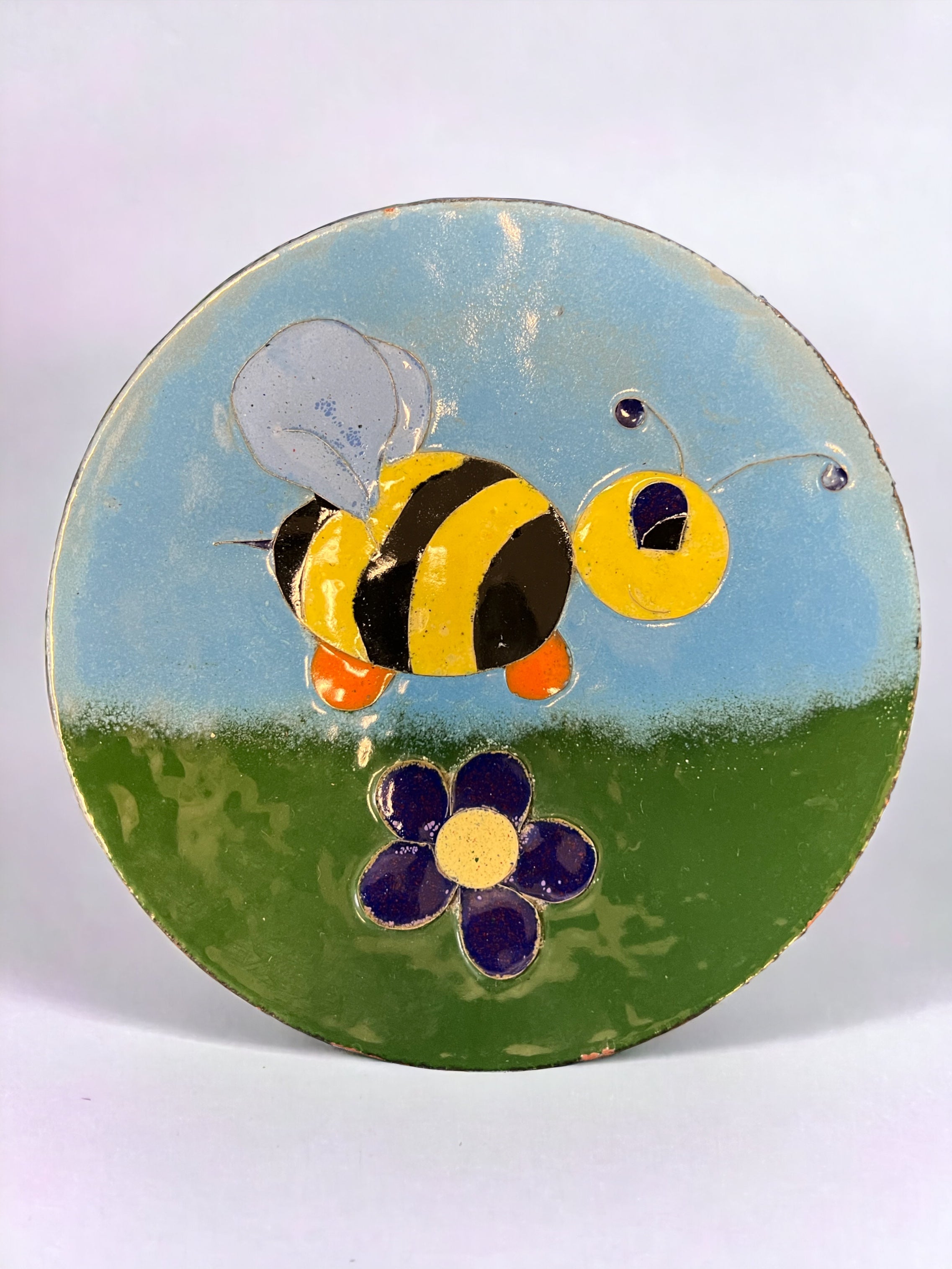 Bee Sky Blue Ceramic Plate