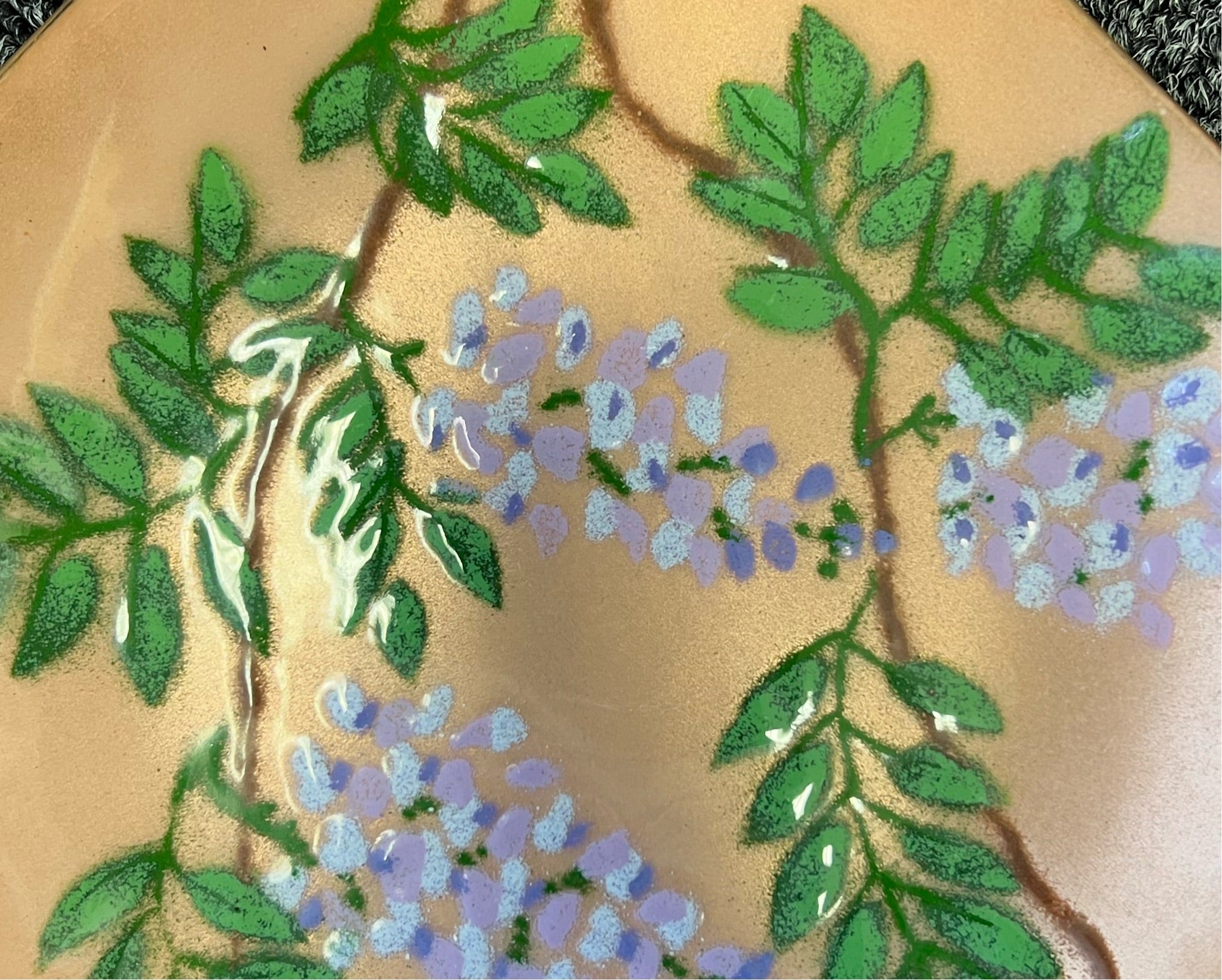 “Annemarie Davidson” Copper Floral Enamel Plate