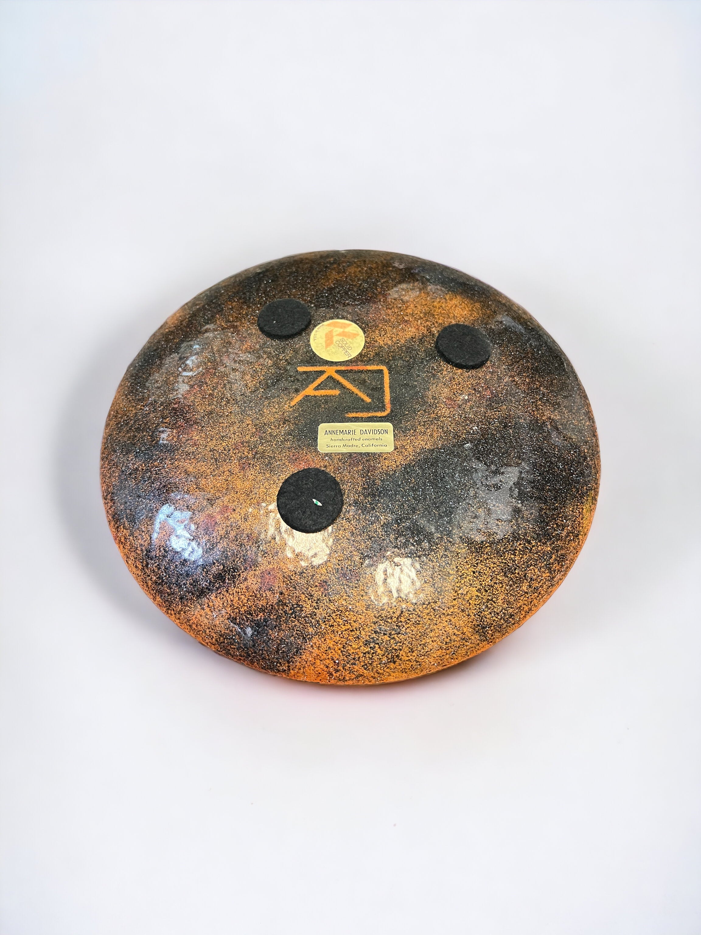 “Annemarie Davidson” Copper Large Floral Enamel Plate