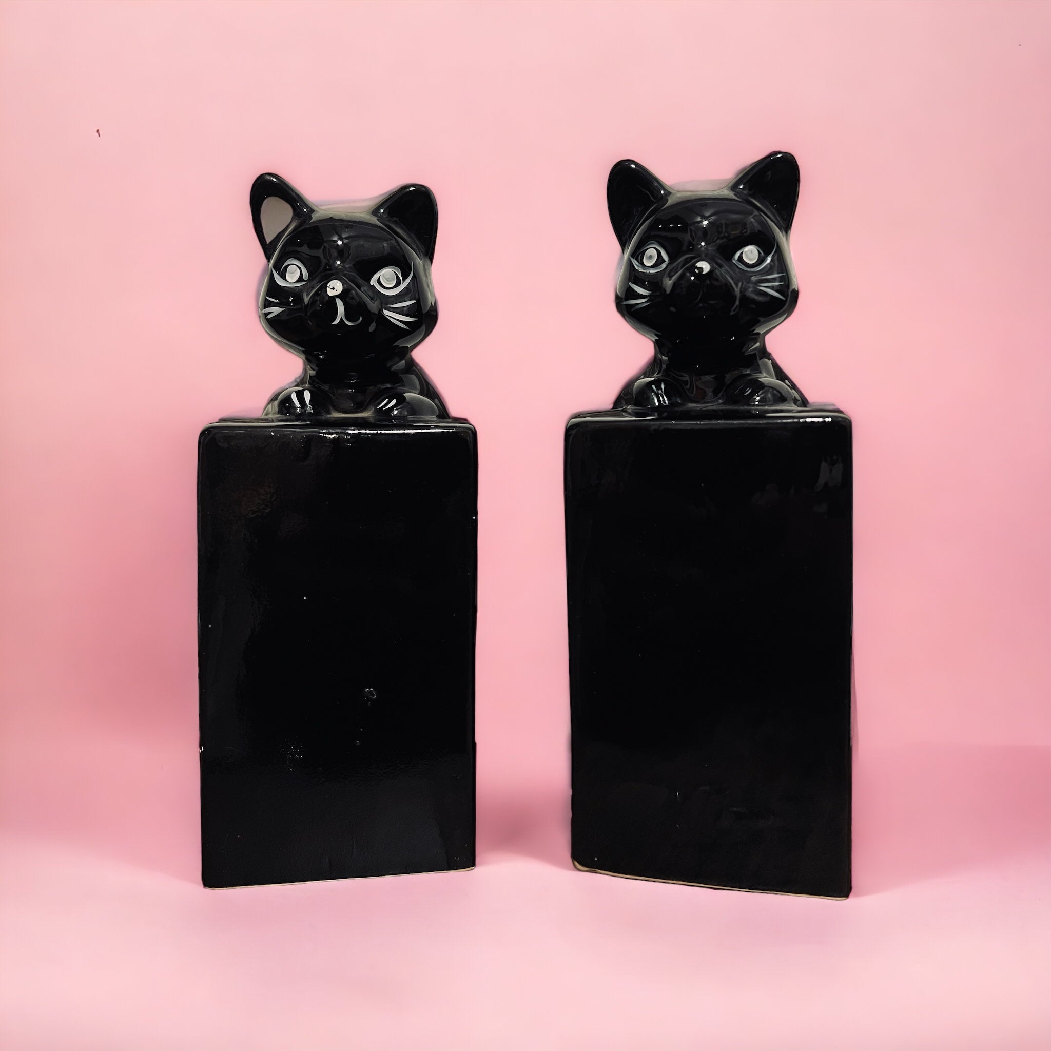 Taiwanese Black Cat Bookends/Coin Jars