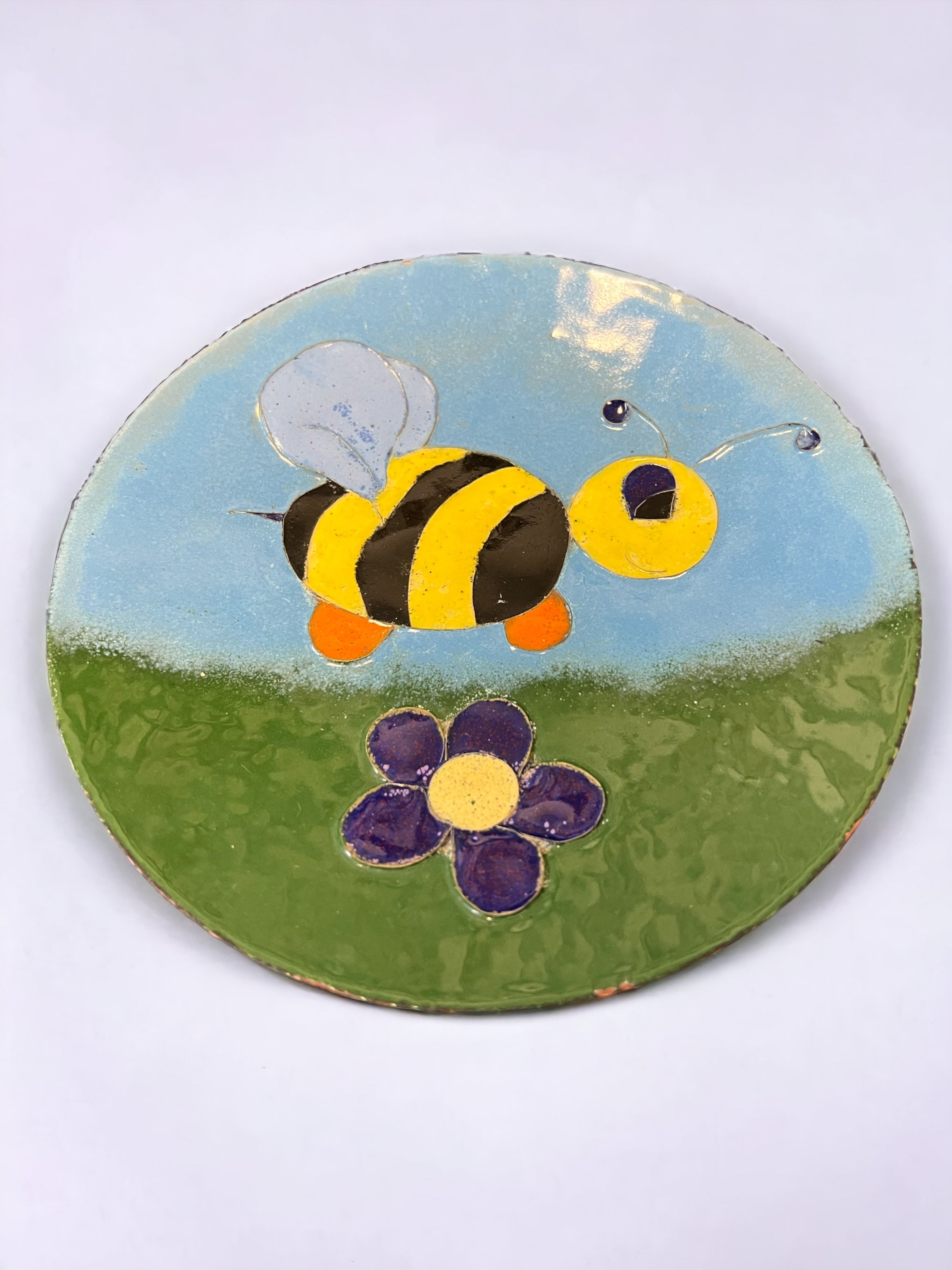 Bee Sky Blue Ceramic Plate