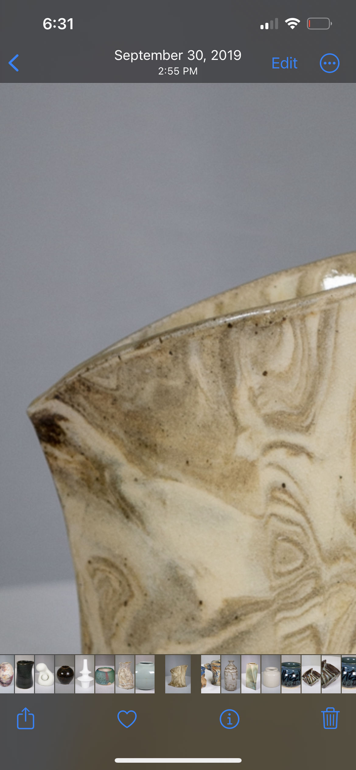 Irregular Flattened Studio Vase