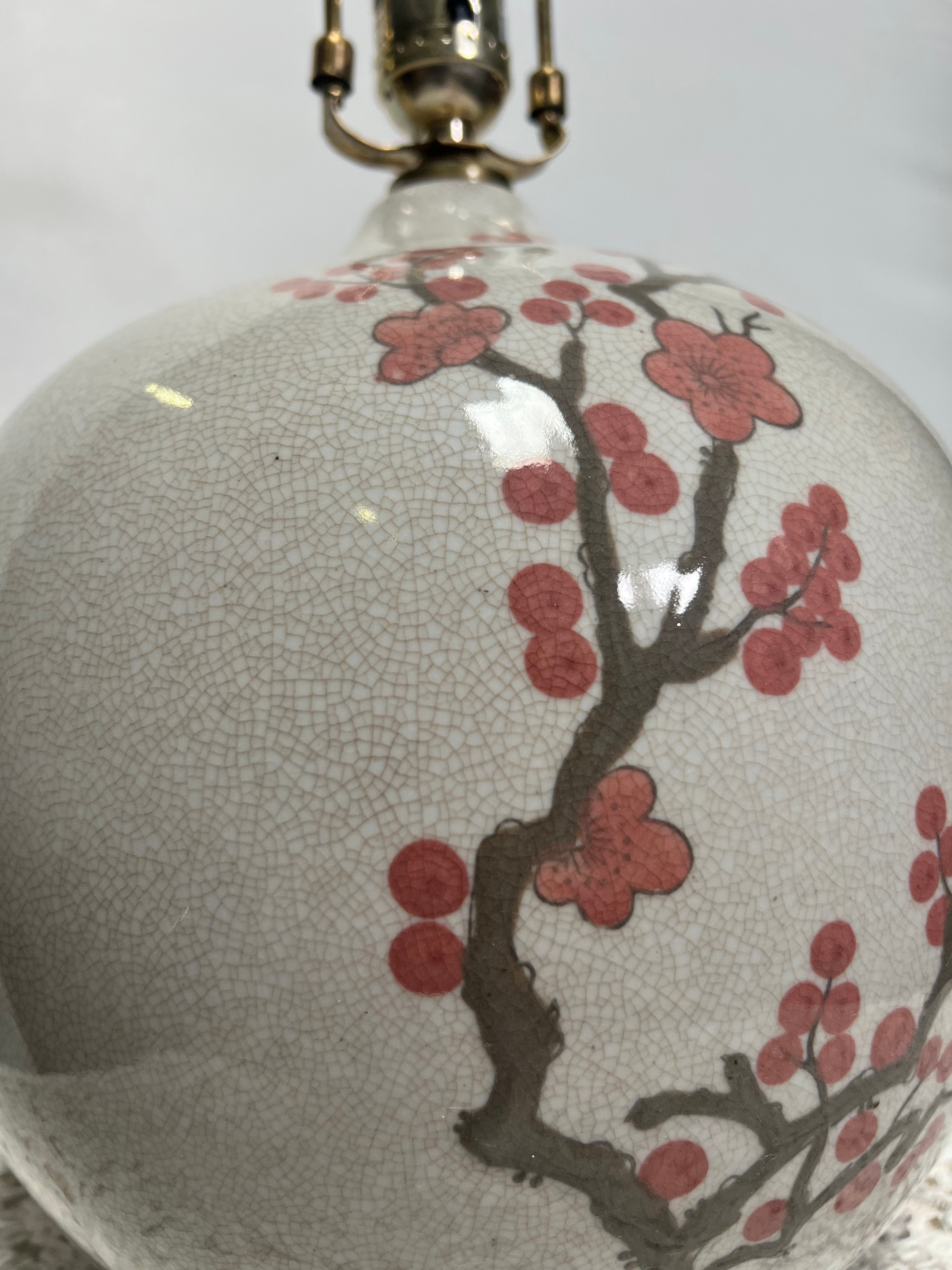 White and Red Cherry Blossom Lamp (Vintage)