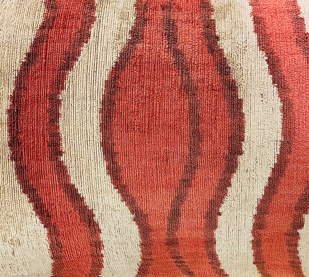 Red And Cream Ikat Pillow