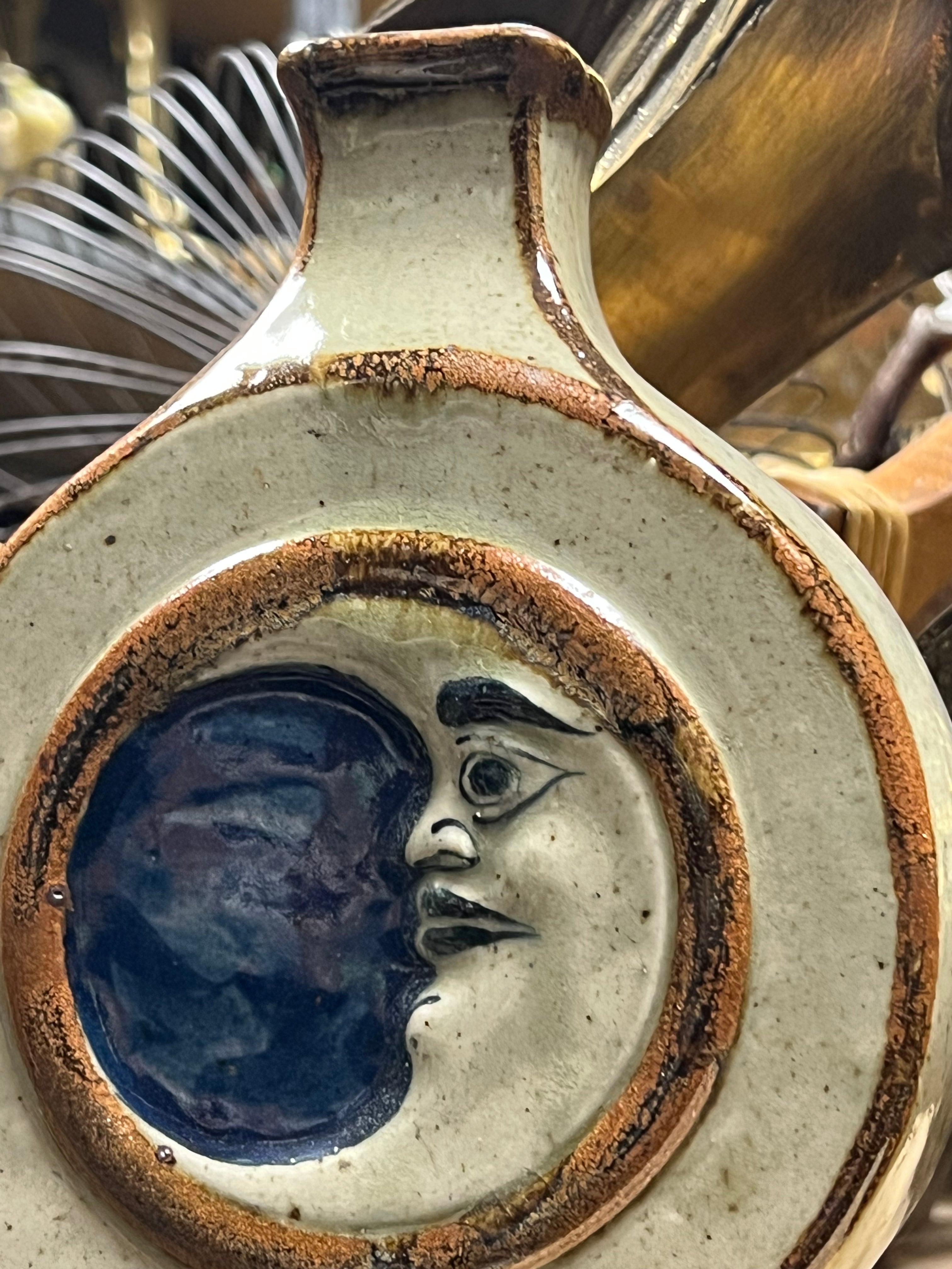 Vintage Mexican Moon Tonalá Vase