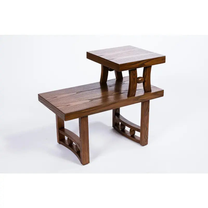 Vintage Oak Step Side Tables (Pair)