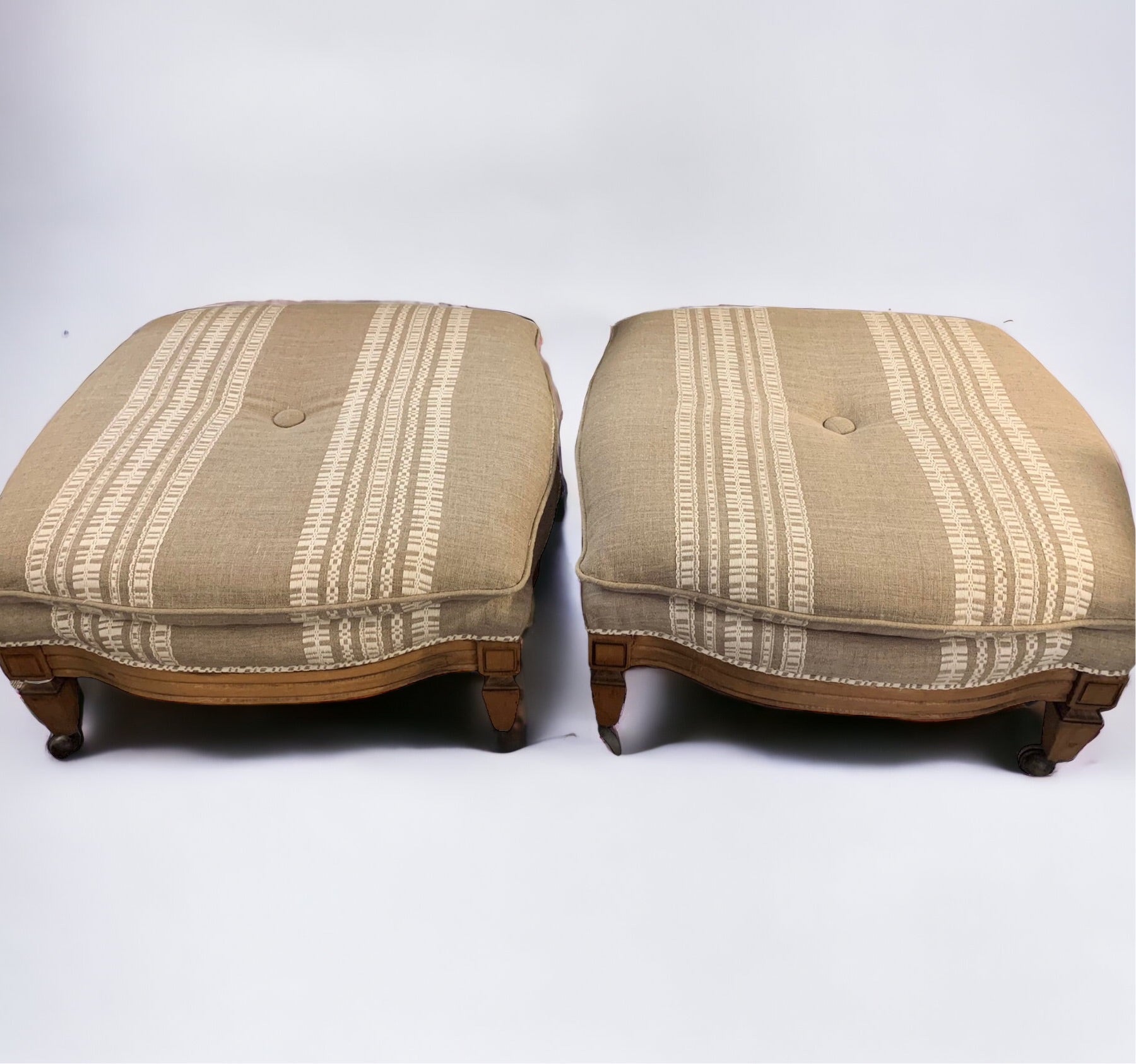 Embroidered Ottomans (Pair)
